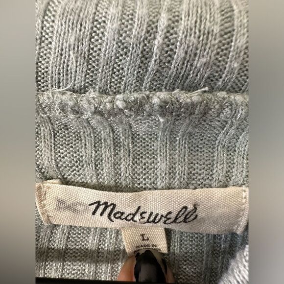 MADEWELL Ribbed Long-Sleeve Turtleneck Crop Top Size L - Picture 9 of 10